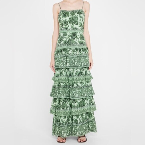 Alice + Olivia Valencia Floral Tiered Maxi Dress Size 0 - Picture 1 of 9